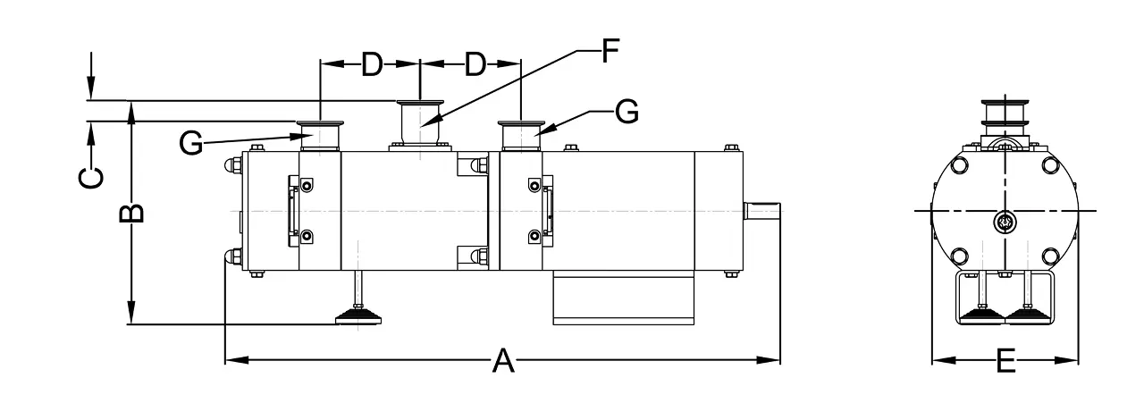 High pressure pump technical drawing